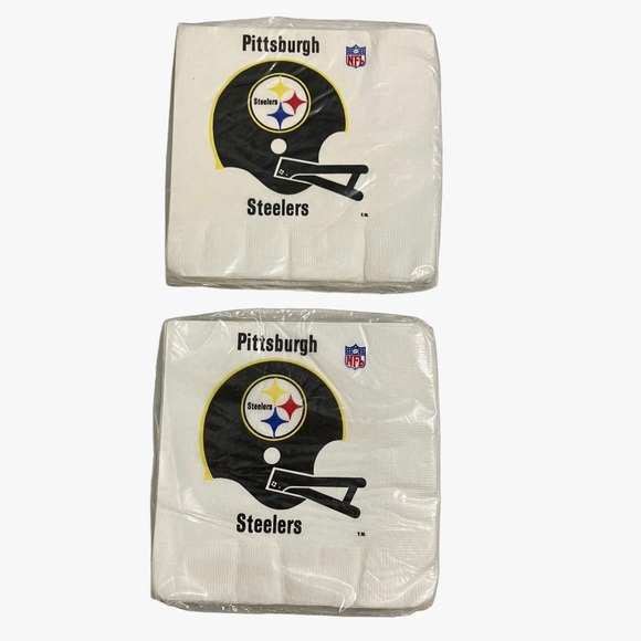 NEW Vintage NFL Pittsburgh Steelers All-Pro Souvenirs Party Napkins Lot 2 Sealed - Picture 1 of 5